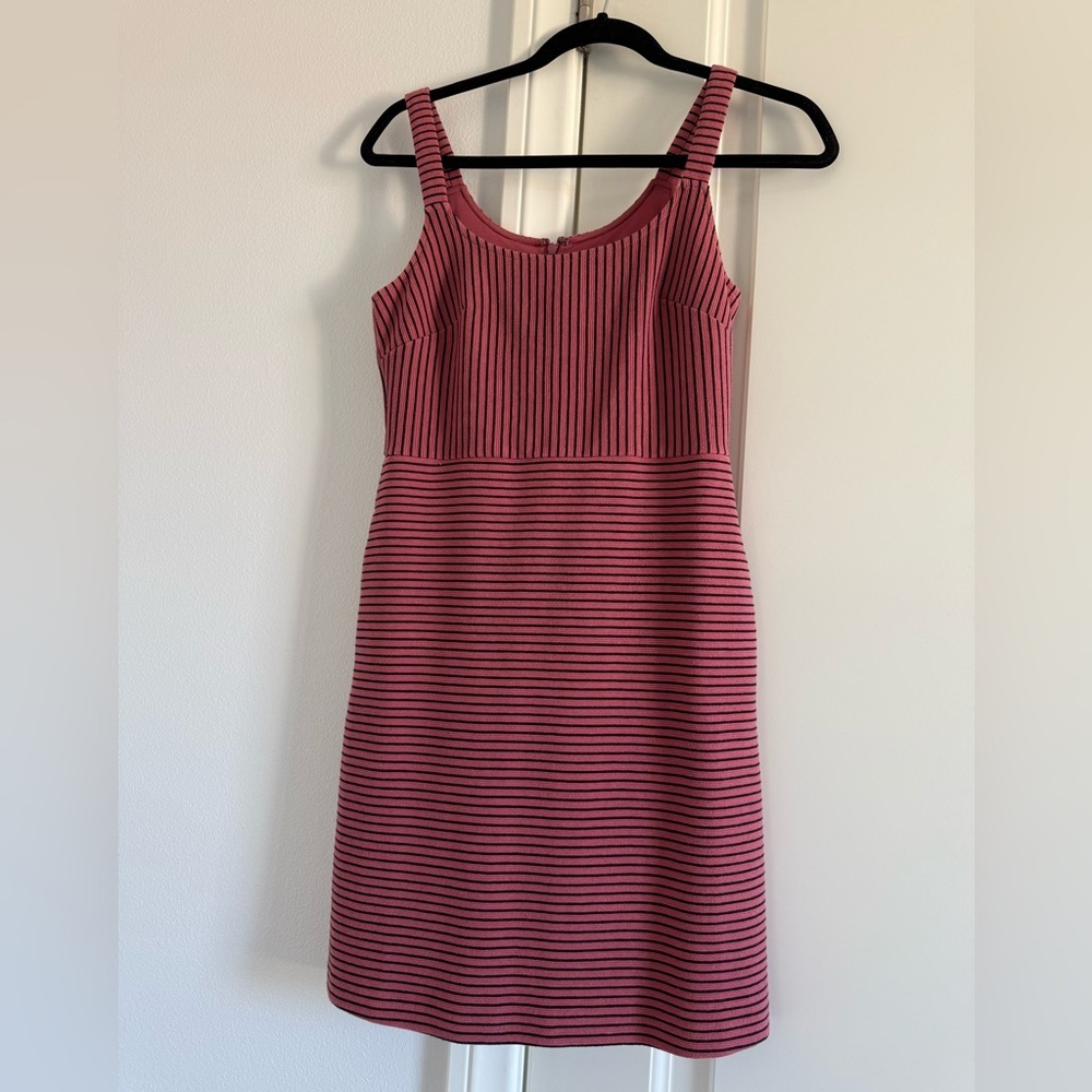 LOFT Pink and Black Striped Sleeveless Dress size 00P